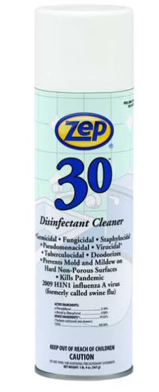 Zep Disinfectant, 20 oz. Aerosol Can, Pleasant, 12 PK - Cleaning Supplies